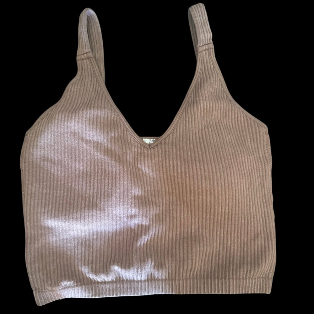 Ribbed Brown Tank Top